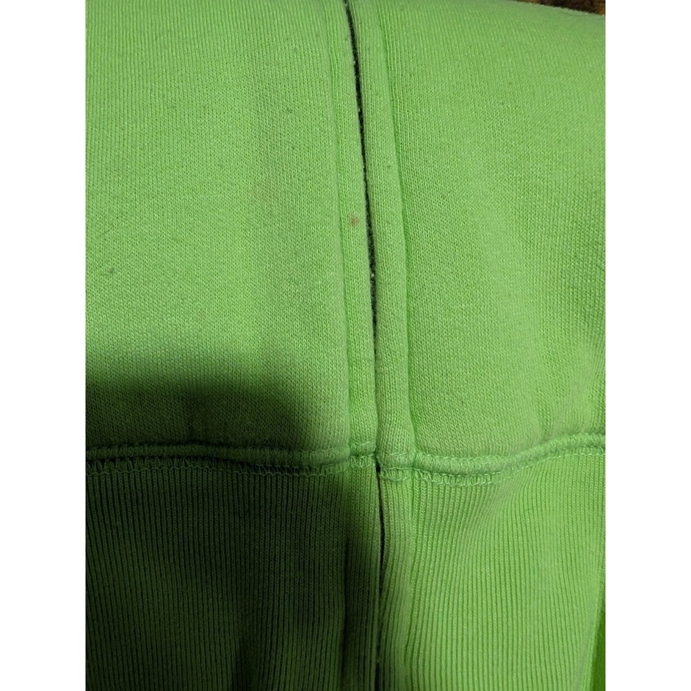 PINK Victoria's Secret Hoodie S Neon Green Sherpa Lined Sequin Logo Zip - Picture 12 of 13